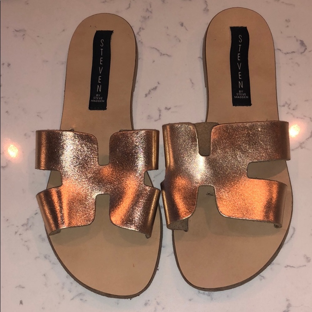 Steve Madden Greece Rose Gold Sandals, 7.5